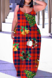 Sexy Casual Print Backless Spaghetti Strap Long Dress Dresses