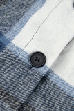 Casual Plaid Cardigan Turndown Collar Plus Size Overcoat