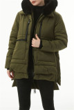 Casual Solid Patchwork Hooded Collar Outerwear