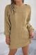 Casual Solid Basic O Neck Long Sleeve Dresses (Without Belt)