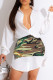 Casual Camouflage Print Patchwork Shirt Collar Long Sleeve Two Pieces
