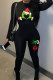 Casual Print Patchwork O Neck Skinny Jumpsuits