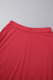 Casual Solid Backless Oblique Collar Short Sleeve Two Pieces