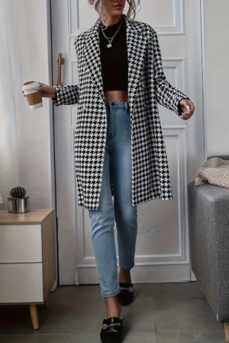 Casual Print Cardigan Strapless Outerwear