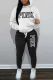 Casual Letter Print Basic Hooded Collar Long Sleeve Two Pieces