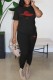 Casual Print Basic O Neck Short Sleeve Two Pieces