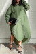Casual Solid Patchwork Turndown Collar Shirt Dress Plus Size Dresses