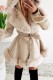 Casual Solid With Belt Hooded Collar Outerwear