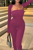 Casual Solid Basic Strapless Long Sleeve Two Pieces