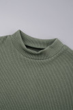 Casual Solid Basic Half A Turtleneck Short Sleeve Two Pieces