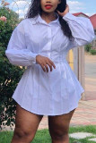 Casual Solid Square Collar Shirt Dress Dresses