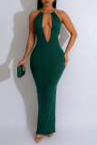 Sexy Party Elegant Formal Metal Accessories Decoration Backless Sequined V Neck Evening Dress Dresses