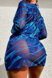 Sportswear Print Patchwork Draw String 3 Piece Sets