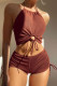 Solid Patchwork Swimwears