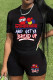 Casual Print Patchwork O Neck Short Sleeve Two Pieces