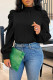 Casual Solid Bandage Patchwork Fold O Neck Tops