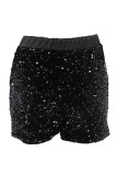Celebrities Solid Sequins Patchwork Straight High Waist Straight Solid Color Bottoms