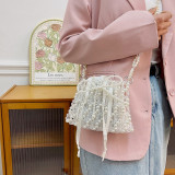 Sweet Elegant Solid Hollowed Out Pearl With Bow Bags