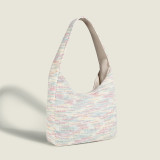 Cute Simplicity Solid Contrast Weave Bags