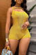 Sweet Solid Hollowed Out Patchwork See-through O Neck Skinny Rompers