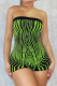Street Print Patchwork Backless Strapless Skinny Rompers