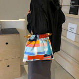 Casual Daily Color Block Patchwork Fold Bags