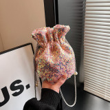 Celebrities Color Block Sequins Patchwork Bags