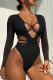 Sportswear Solid Hollowed Out Patchwork Swimwears(With Paddings)