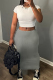 Elegant Solid Patchwork Regular Low Waist Solid Color Bottoms