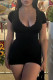 Sexy Solid Patchwork V Neck Skinny Rompers