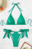 Sportswear Striped Bandage Patchwork Swimwears(With Paddings)