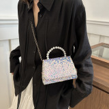 Celebrities Elegant Solid Sequins Chains Bags