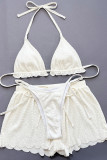 Sportswear Solid Patchwork Draw String 3 Piece Sets(With Paddings)