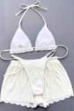 Sportswear Solid Patchwork Draw String 3 Piece Sets(With Paddings)