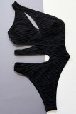 Sportswear Solid Hollowed Out Patchwork Swimwears(With Paddings)
