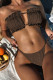 Sportswear Solid Bandage Patchwork Fold Swimwears