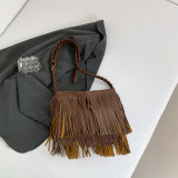 Casual Daily Solid Tassel Bags