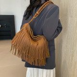 Casual Daily Solid Tassel Bags