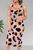 Casual Animal Print Print U Neck Printed Dresses