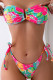 Sportswear Print Bandage Patchwork Swimwears(With Paddings)
