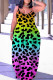 Sexy Casual Print Backless Spaghetti Strap Long Dresses