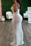 Sexy Solid Patchwork Backless Spaghetti Strap Sling Dresses