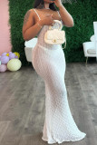 Sexy Solid Patchwork Backless Spaghetti Strap Sling Dresses