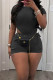 Sexy Solid Patchwork Pocket O Neck Skinny Rompers