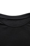 Casual Solid Patchwork High Opening O Neck T-Shirts