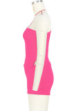 Street Solid Patchwork Oblique Collar Sleeveless Two Pieces