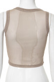 Sexy Street Print Patchwork O Neck Tops