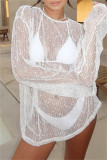 Sexy Solid See-through Swimwears Cover Up