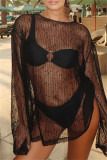Sexy Solid See-through Swimwears Cover Up