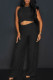 Casual Solid Bandage Patchwork O Neck Sleeveless Two Pieces